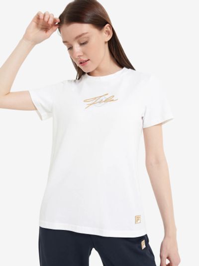 Лот: 24698916. Фото: 1. Футболка женская FILA, Белый. Другое (спортивная одежда)