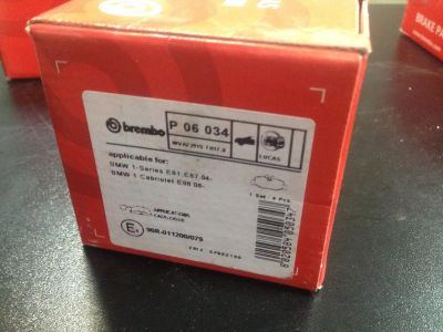 Лот: 5033457. Фото: 1. Тормозные колодки Brembo BMW 1. Другое (автозапчасти)