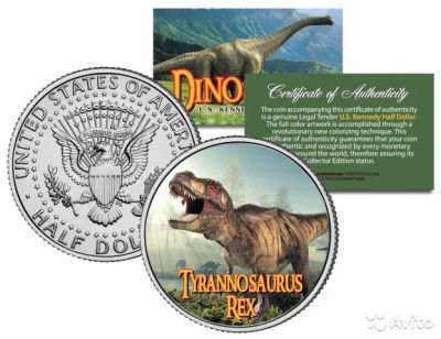 Лот: 8431956. Фото: 1. 50 центов США серия Динозавры... Америка