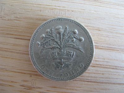 Лот: 16475443. Фото: 1. Великобритания 1 фунт 1989 года... Великобритания и острова