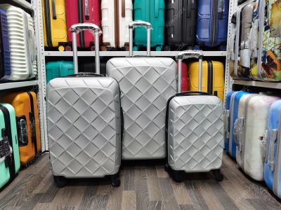 Лот: 16357575. Фото: 1. Чемодан Большой ABS plastic "Серый... Чемоданы и сумки дорожные
