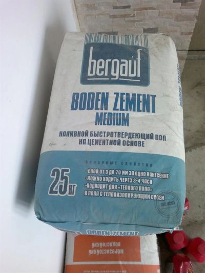 Лот: 3655329. Фото: 1. Наливной пол Bergauf Boden Zement... Смеси, шпатлевки, цемент