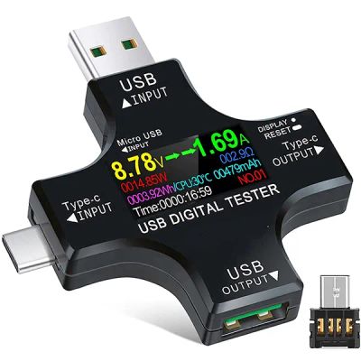 Лот: 20592081. Фото: 1. USB тестер с цветным экраном и... Зарядные устройства, блоки питания, адаптеры сетевые для смартфонов