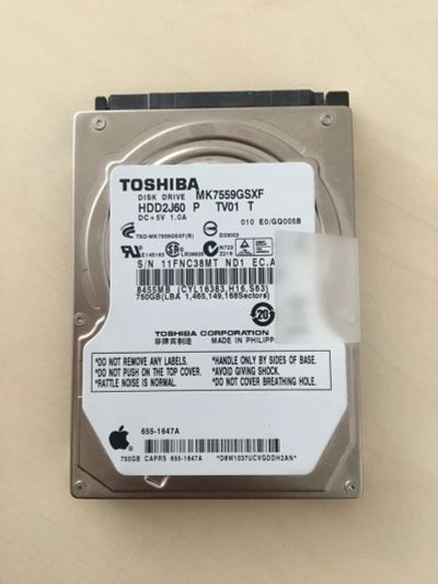 Лот: 11513883. Фото: 1. HDD Toshiba 750 GB 2,5" для ноутбука. Жёсткие диски (HDD)