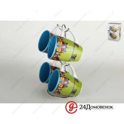 Лот: 12759207. Фото: 1. Набор кружек 1/4 м.с. Цветочный... Другое (посуда, кухонная утварь)