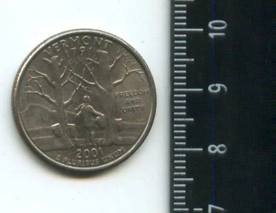 Лот: 16912720. Фото: 1. (№7025) США 25 центов 2001 год... Америка