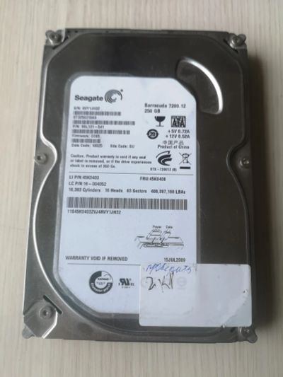 Лот: 22562674. Фото: 1. HDD SATA Seagate 250 Gb, 6VY1JH32. Жёсткие диски (HDD)