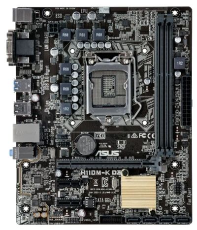 Лот: 15968252. Фото: 1. Материнская плата Asus H110M-K... Материнские платы