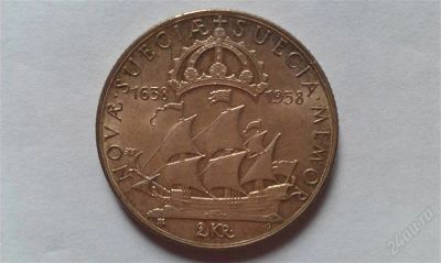 Лот: 1845382. Фото: 1. 2 кроны. швеция 1938, "новая швеция... Европа