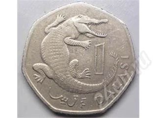 Лот: 199745. Фото: 1. Гамбия. 1 даласи 1998г. Крокодил... Африка
