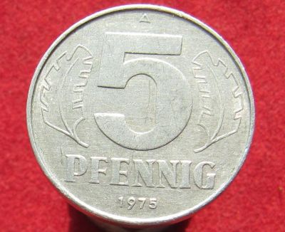 Лот: 16183008. Фото: 1. Германия - ГДР 5 пфеннигов, 1975г... Германия и Австрия