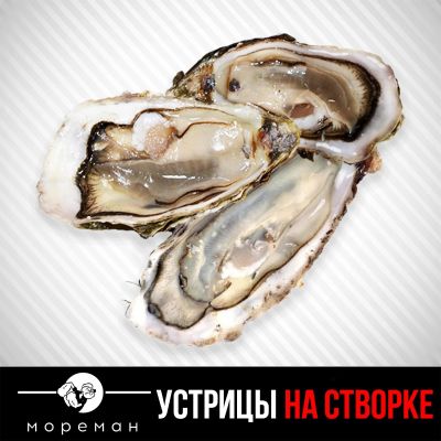 Лот: 15832920. Фото: 1. Устрицы на створке. Икра, рыба, морепродукты