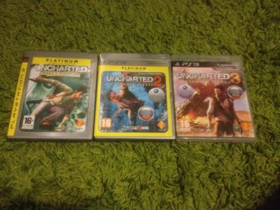Лот: 4683326. Фото: 1. Uncharted - 1 - 2 - 3 (три диска... Игры для консолей