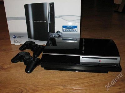 Лот: 276470. Фото: 1. Sony PS3 (80 Gb) + 2 джойстика... Игровые приставки, консоли