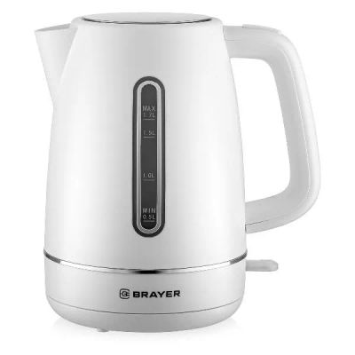 Лот: 24841922. Фото: 1. Электрический чайник Brayer BR6103WH. Чайники, кофемашины, кулеры