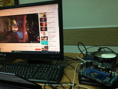 Лот: 18387770. Фото: 1. Asus H61M-E, вся исправна, боковой... Материнские платы