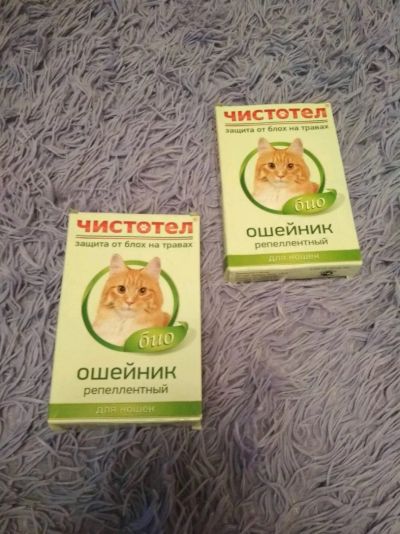 Лот: 11637173. Фото: 1. Два кошачьих ошейника от паразитов. Косметика для животных