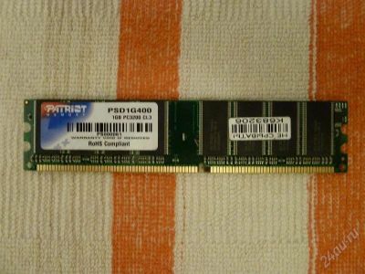 Лот: 2060321. Фото: 1. DDR 1GB PC3200 Patriot. Оперативная память