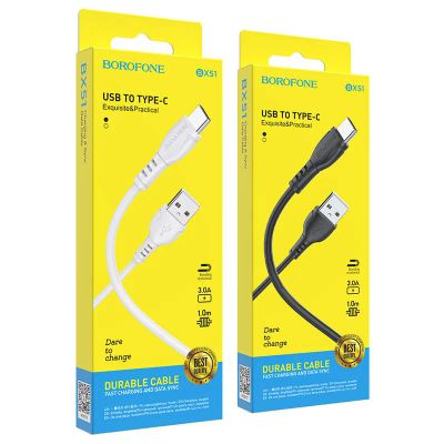 Лот: 19670531. Фото: 1. USB кабель Type-C Borofone BX51... Дата-кабели, переходники