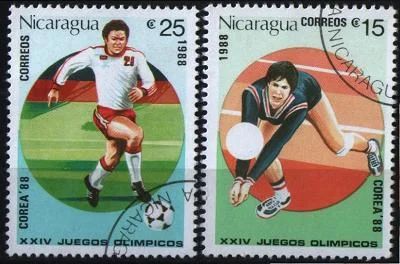 Лот: 7192669. Фото: 1. Никарагуа 1988г спорт 2марки. Марки
