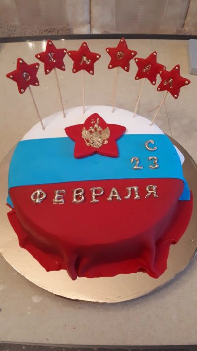 Украшение торта на 23 февраля