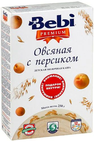 Лот: 3017291. Фото: 1. Каша Беби Премиум овсянная с персиком... Детское питание