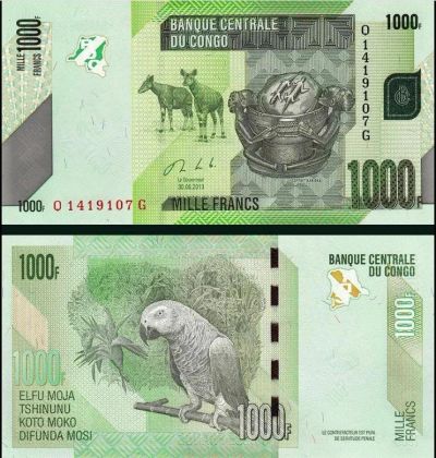 Лот: 9976169. Фото: 1. Конго 1000 франков 2013 (Б - 145... Африка