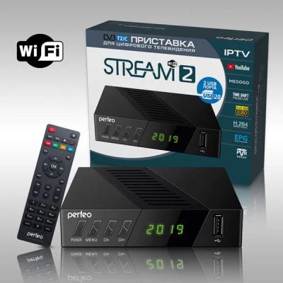 Лот: 16082454. Фото: 1. Ресивер Perfeo DVB-T2/C "STREAM-2... Цифровое, спутниковое ТВ