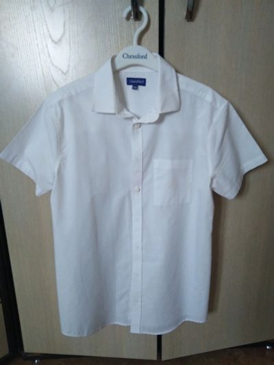 Лот: 18832115. Фото: 1. Рубашка белая, короткий рукав... Рубашки, блузки, водолазки