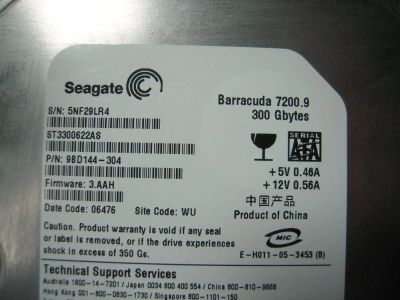 Лот: 9712340. Фото: 1. HDD Seagate ST3300622AS 300gb... Жёсткие диски