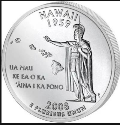 Лот: 7862074. Фото: 1. США.25 центов 2008 г.Hawaii (Гавайи... Америка