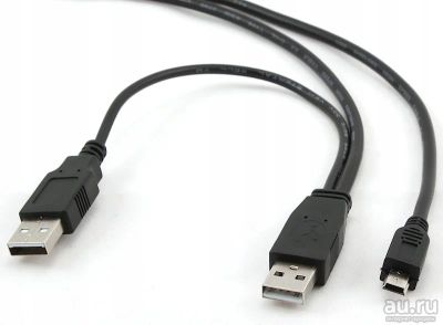 Лот: 15082645. Фото: 1. Кабель 2USB 2.0 - Mini USB для... Жёсткие диски (HDD)