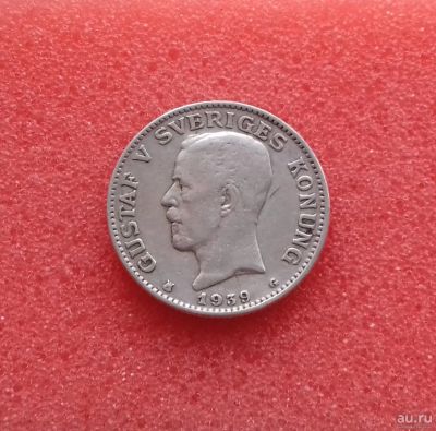 Лот: 13347844. Фото: 1. 1 крона 1939 года. Швеция. Серебро... Европа