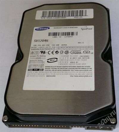 Лот: 2747811. Фото: 1. Жесткий диск HDD 120гб, IDE, фирма... Жёсткие диски (HDD)