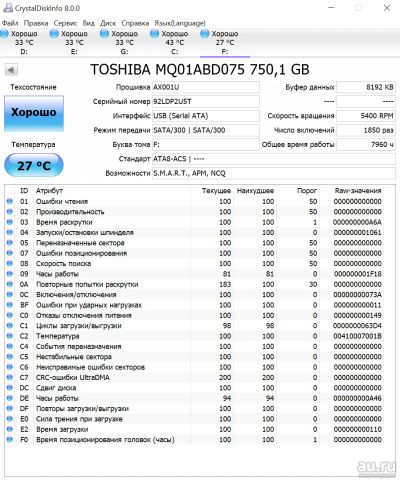 Лот: 17284858. Фото: 1. Внешний жесткий диск 750Gb USB... Внешние жесткие диски