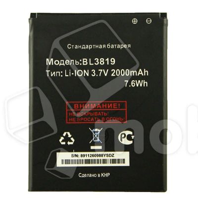 Лот: 18912699. Фото: 1. Аккумулятор BL3819 для Fly IQ4514... Аккумуляторы