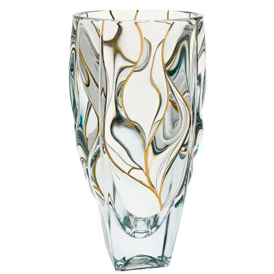 Лот: 24936652. Фото: 1. Ваза Jihlava Bamboo Золотые линии. Вазы