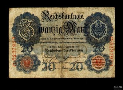 Лот: 9688217. Фото: 1. Германия * 20 марок 1914 год... Германия и Австрия