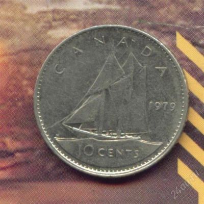 Лот: 1567466. Фото: 1. канада 10 центов 1979 (аверс тип... Америка