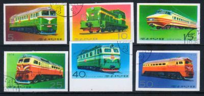 Лот: 20822426. Фото: 1. 1976. Северная Корея. Локомотивы... Марки