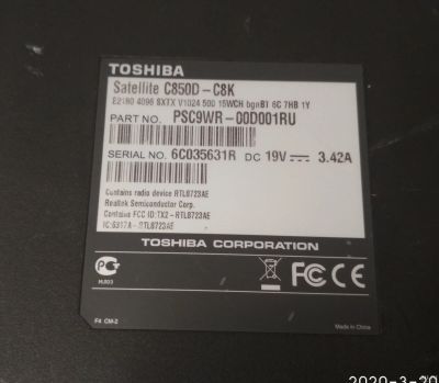 Лот: 15718770. Фото: 1. Ноутбук toshiba c850d. Клавиатуры для ноутбуков