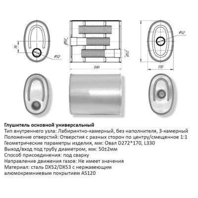 Лот: 21446313. Фото: 1. Бочка выхлопная, глушитель универсальный... Выхлопная система