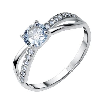Лот: 23888253. Фото: 1. Серебряное кольцо с фианитами. Кольца, перстни