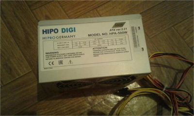 Лот: 8620808. Фото: 1. Блок питания Hipro 500W. Корпуса, блоки питания