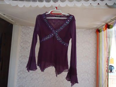 Лот: 11434591. Фото: 1. Кофта фиолетовая. Блузы, рубашки, водолазки