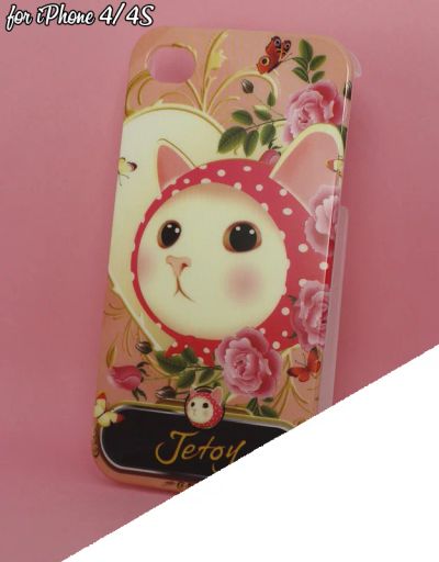 Лот: 4576244. Фото: 1. Чехол для iPhone 4/4S ПВХ кошка... Чехлы, бамперы