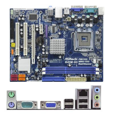 Лот: 6805655. Фото: 1. Материнская плата ASRock G41M-S3... Материнские платы
