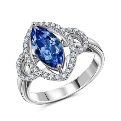 Лот: 23843413. Фото: 1. Серебряное кольцо с фианитами. Кольца, перстни