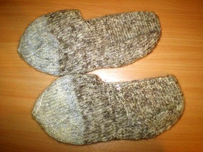 Лот: 3158089. Фото: 1. Тапочки вязанные из натуральной... Готовые изделия