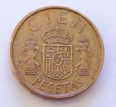 Лот: 24789741. Фото: 1. Испания 100 песет 1988. Европа